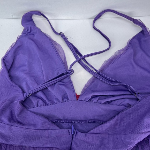 Roma‎ Elegant Purple women’s High Low Dress with wings - Picture 10 of 10